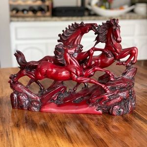 Chinese resin horse sculpture